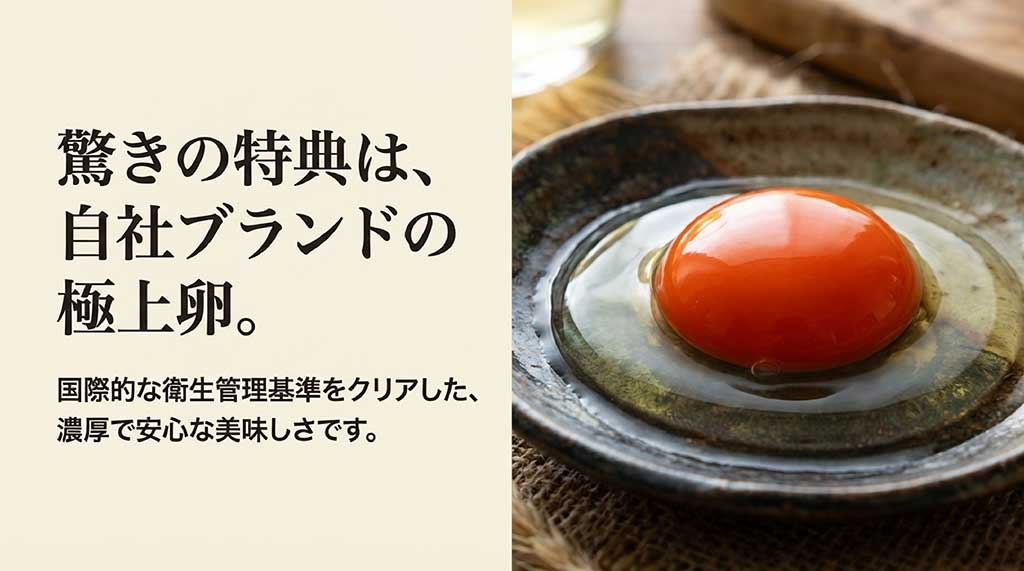 国際的な衛生管理基準をクリアした、濃厚で安心な自社ブランド極上卵の紹介