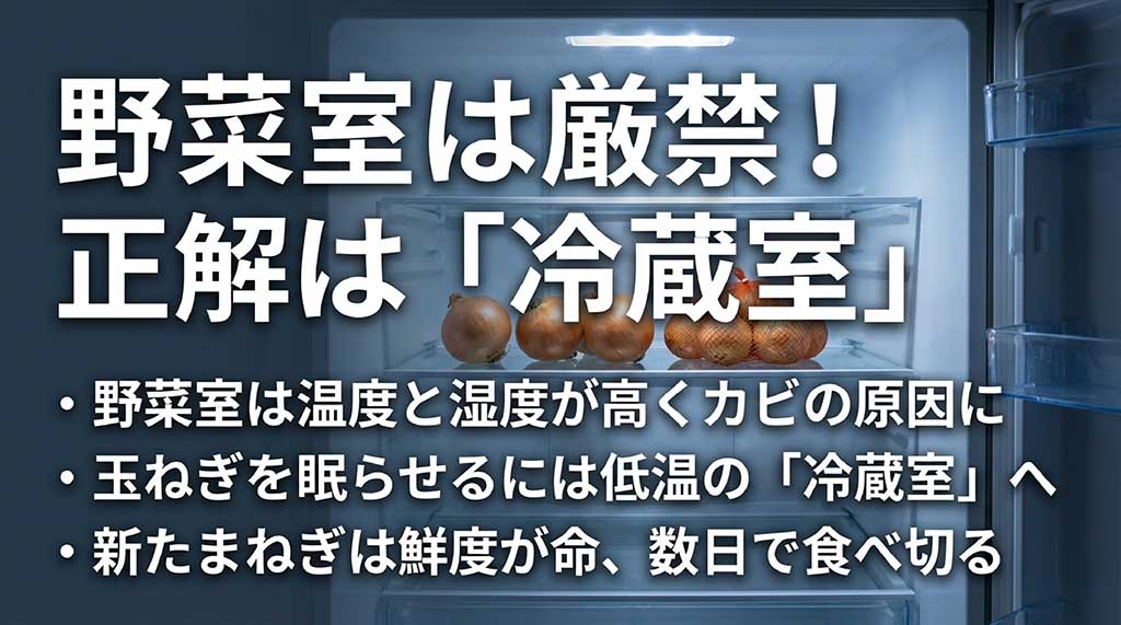 野菜室ではなく冷蔵室での保存がカビを防ぎ長持ちさせる理由