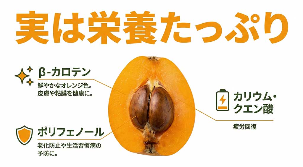 びわに含まれる栄養素(β-カロテン、ポリフェノール、カリウム等)のまとめ