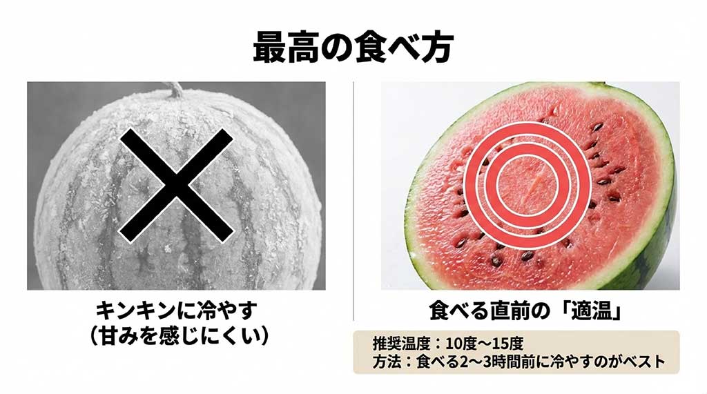 10度〜15度の適温で味わうための冷やし方のポイント解説図