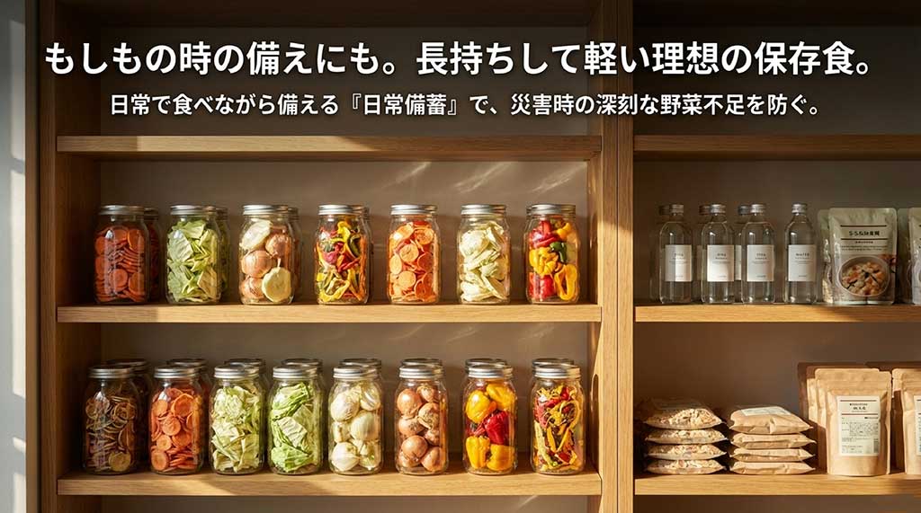 軽くて長持ちする乾燥野菜を日常備蓄（ローリングストック）として活用する提案