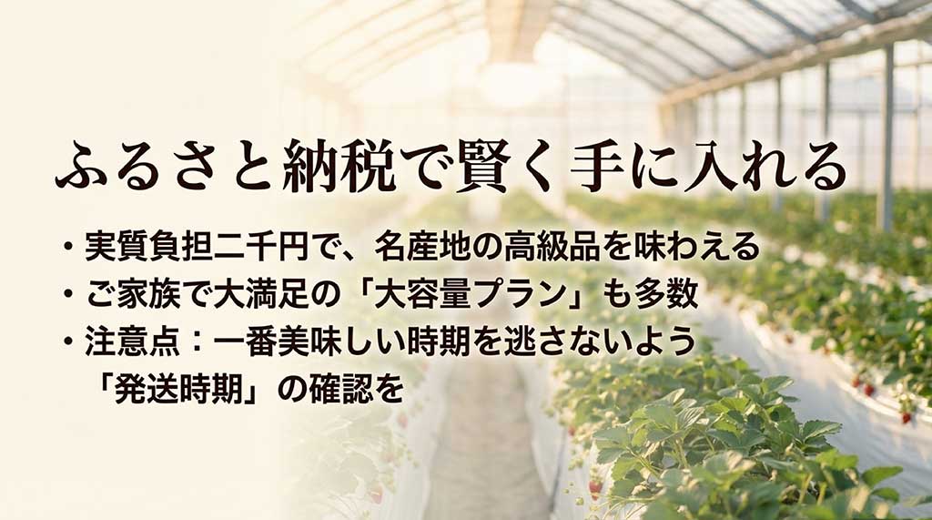 実質負担2,000円で淡雪が手に入るふるさと納税。発送時期の確認が重要