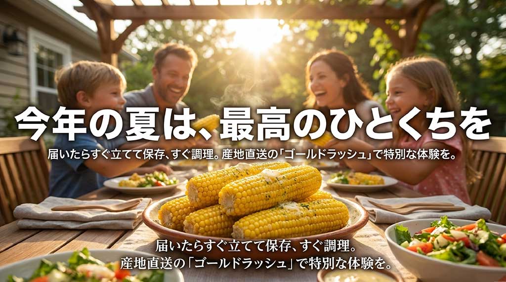 届いたらすぐに立てて保存し、早めに調理して産地直送のゴールドラッシュを楽しむためのまとめ