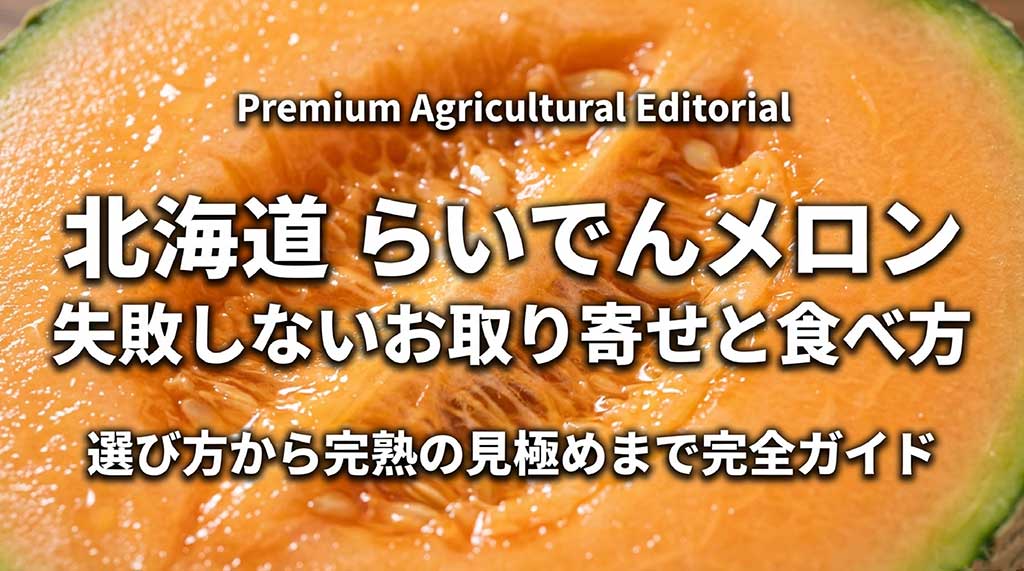 北海道産らいでんメロンの選び方から食べ頃の見極めまでを解説するガイドブックの表紙