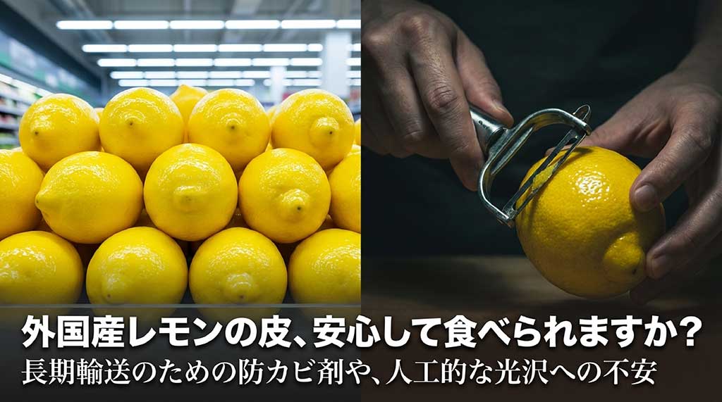 外国産レモンの皮への不安。長期輸送のための防カビ剤や人工的な光沢についての解説