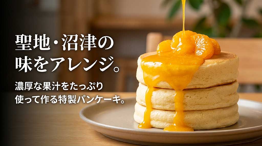 沼津の味をアレンジ。寿太郎みかんの濃厚な果汁をたっぷり使った特製パンケーキのアレンジレシピ案