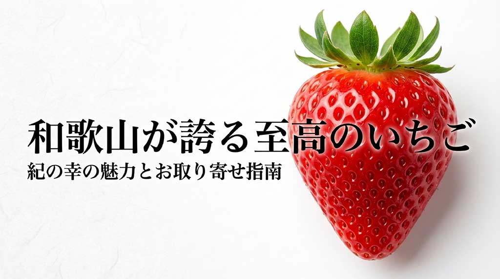 和歌山県産の高級いちご「紀の幸」の魅力とお取り寄せ方法を解説するタイトルスライド