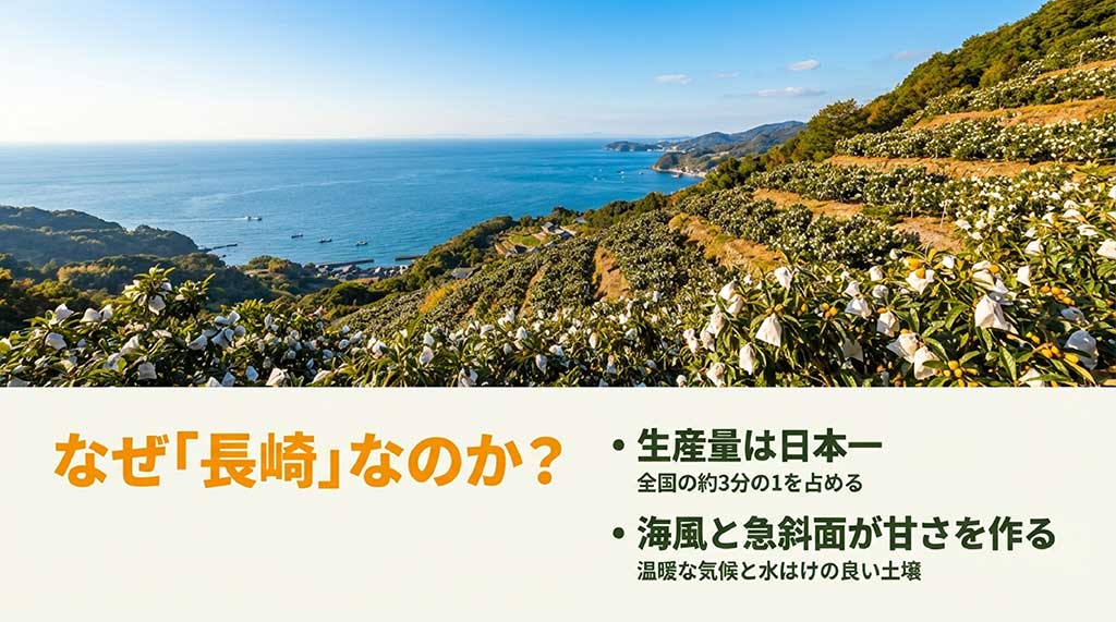長崎県がびわ生産量日本一である理由(海風と急斜面のテロワール)