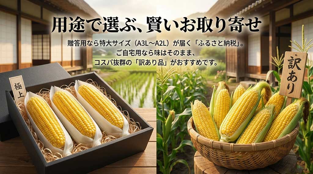 贈答用の「ふるさと納税」と、自宅用でコスパ抜群の「訳あり品」の選び方比較