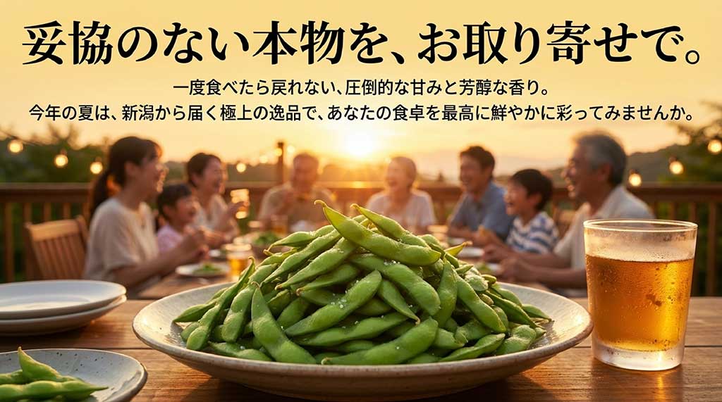 圧倒的な甘みと芳醇な香り。新潟から届く極上の逸品で食卓を彩ろうという呼びかけ