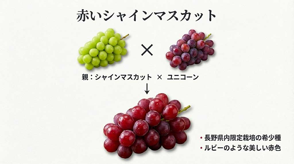 シャインマスカットとユニコーンを交配して誕生した長野県限定栽培の希少種