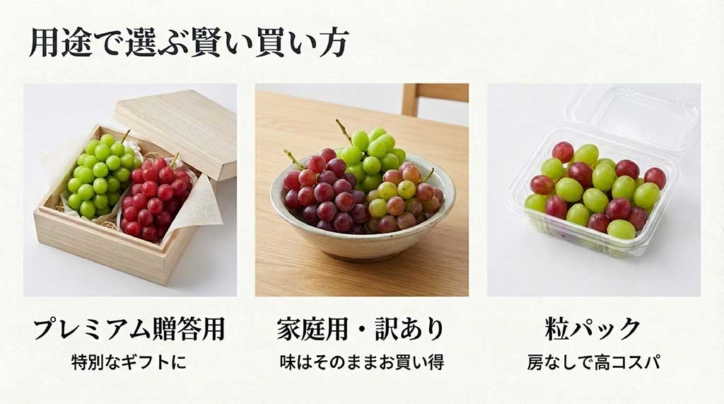 贈答用、家庭用、粒パックなど用途に合わせたクイーンルージュの選び方