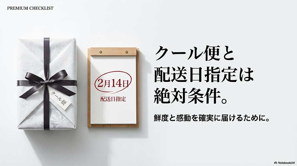 クール便や配送日指定など、いちごを鮮度良く届けるための配送条件チェックリスト