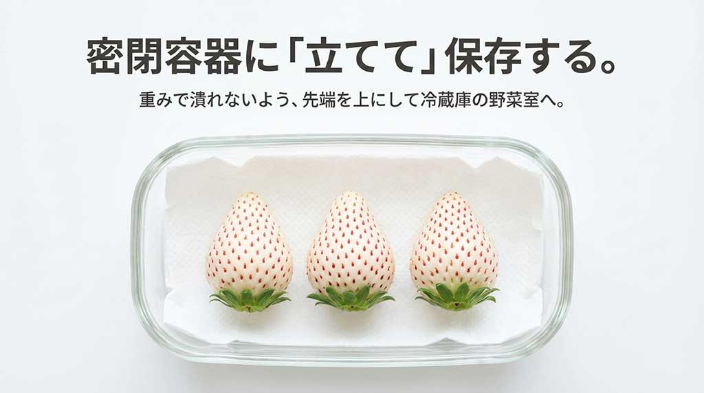 いちごを傷つけない一粒ずつの宙吊り技術と、鮮度を保つ冷蔵配送の解説