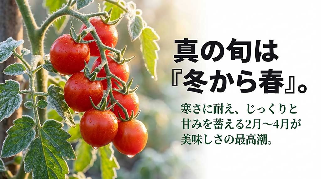 トマランタンの旬は冬から春にかけてで、特に2月から4月が最も美味しい時期であることを示すスライド
