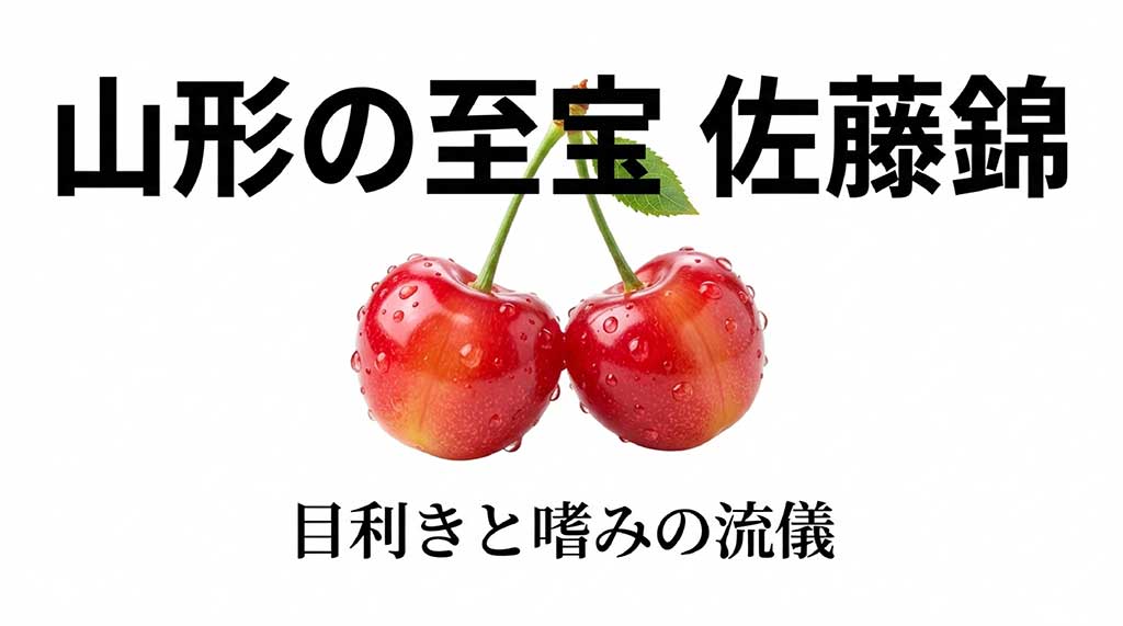 山形県産の最高級さくらんぼ佐藤錦のイメージ画像とタイトル