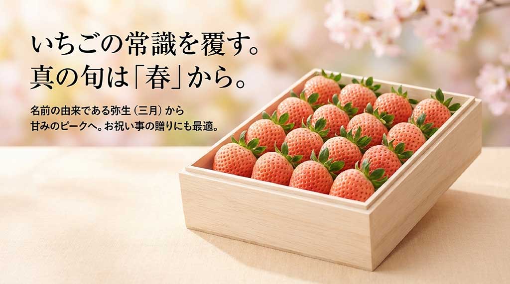 3月(弥生)から甘みのピークを迎える、お祝い事にも最適な春のいちご「やよいひめ」